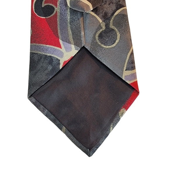 Oscar De La Renta Studio Anstract Print Vintage Made in USA Tie - Picture 10 of 12